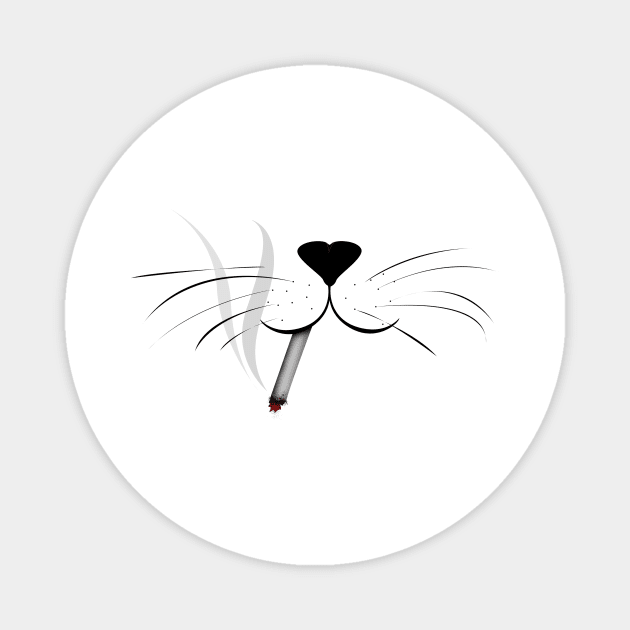 Cat smokes Magnet by Rishirt